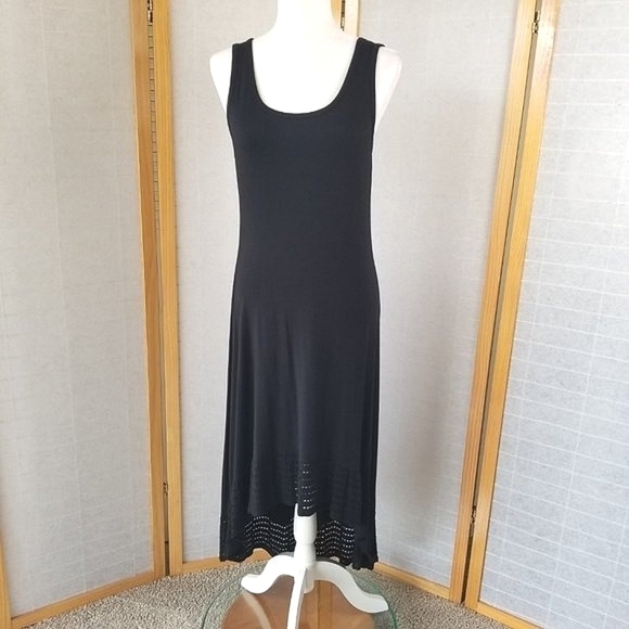 Spense Black Maxi Tank Dress Size Small Eyelet Trim - Picture 3 of 8